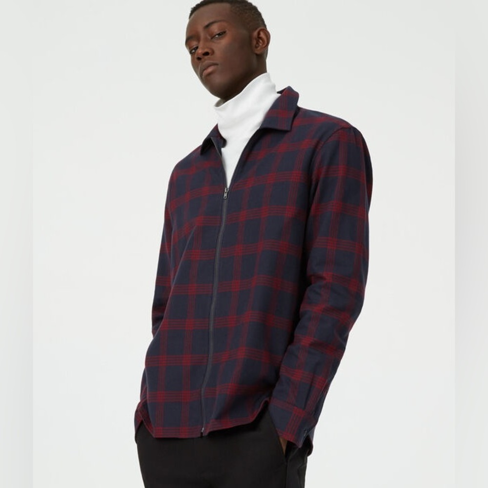 Men’s Club Monaco Full Zip Flannel Shirt